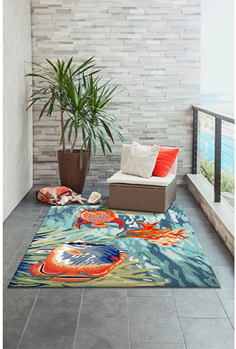 Relaxing Abstract Rug Multi Colored Synthetics Indoor Rug Non-Slip